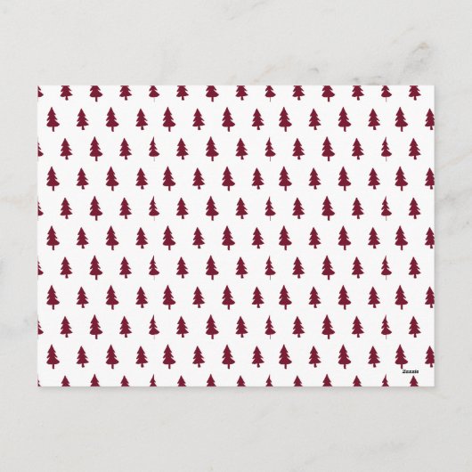 Kerstkaart met wijnrode kerstfoto feestdagenkaart (Achterkant)