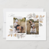 Kerstkaart met winterblad kaart (Voorkant)