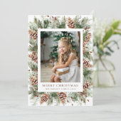 Kerstkaart met winterbotanical (Staand voorkant)