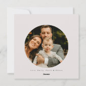 Kerstkaart met wintergroen en foto (Achterkant)