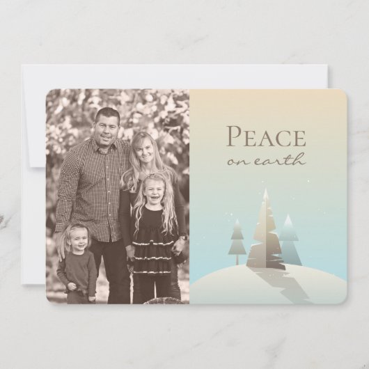 Kerstkaart met winterlandschap en foto (Voorkant)