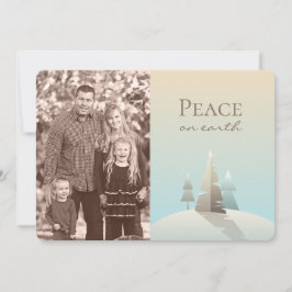 Kerstkaart met winterlandschap en foto