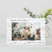 Kerstkaart met Winterloof Foto in het Blauw (Staand voorkant)