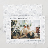 Kerstkaart met Winterloof Foto in het Blauw (Voorkant / Achterkant)