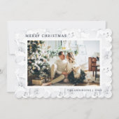 Kerstkaart met Winterloof Foto in het Blauw (Voorkant)