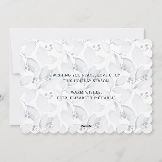 Kerstkaart met Winterloof Foto in het Blauw (Achterkant)