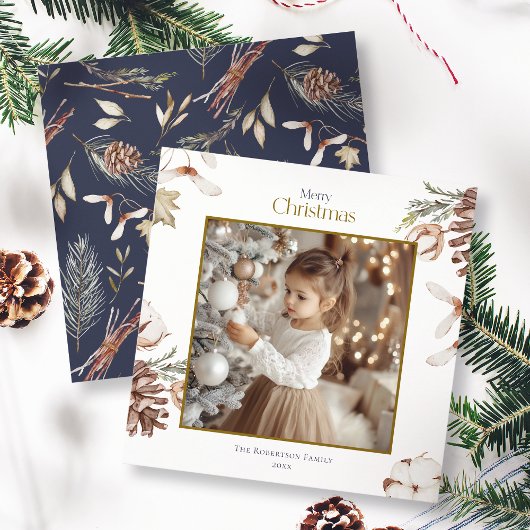 Kerstkaart met winterpatroon