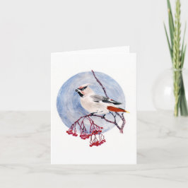 Kerstkaart met wintervogel feestdagen kaart