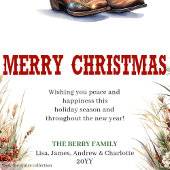 Kerstkaart met Yuletide Yeehaw cowboy thema