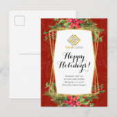 kerstkaart met zakelijke Logo Briefkaart (Voorkant / Achterkant)