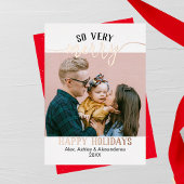 Kerstkaart met zeer vrolijke folie folie feestdagenkaart