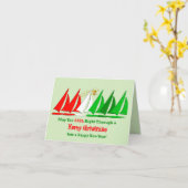 Kerstkaart met zeilboten in nautische stijl kaart (Gele Bloem)