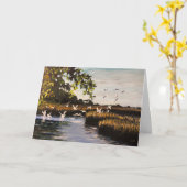 Kerstkaart met zilverreigers kaart (Gele Bloem)