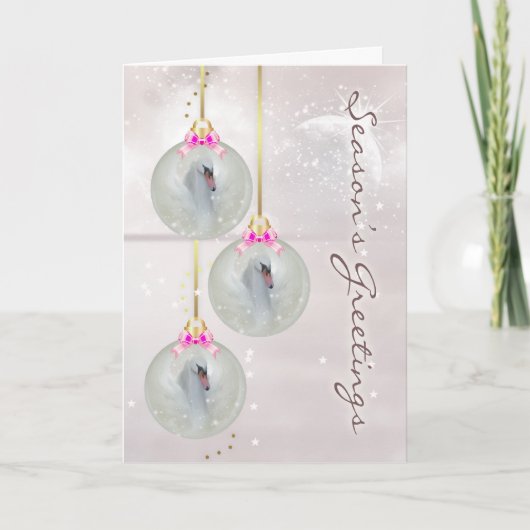 kerstkaart met zwaan - Fantasy Swan Art - Orna Feestdagen Kaart (Voorkant)