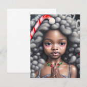 kerstkaart met zwarte kleine meid notitiekaartje (Voorkant / Achterkant)