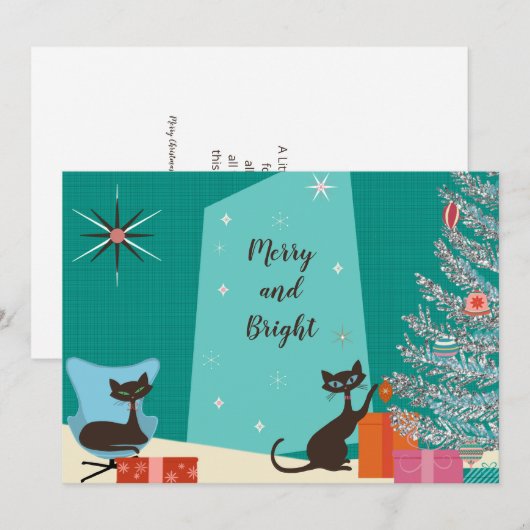 Kerstkaart Mid-Century Design (Voorkant / Achterkant)