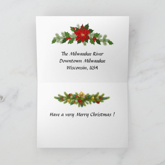 Kerstkaart - Milwaukee, Wisconsin, VS Feestdagen Kaart (Binnen)