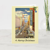 Kerstkaart - Milwaukee, Wisconsin, VS Kaart (Voorkant)