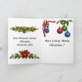 Kerstkaart - Milwaukee, Wisconsin, VS Kaart (Binnen)