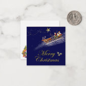 Kerstkaart mini kerstmis merry christmas kerstman notitiekaartje (Voorkant / Achterkant in situ)