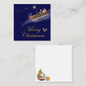 Kerstkaart mini kerstmis merry christmas kerstman notitiekaartje (Voorkant / Achterkant)