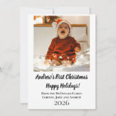 Kerstkaart minimale baby's eerste kerstmis (Voorkant)