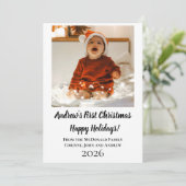 Kerstkaart minimale baby's eerste kerstmis (Staand voorkant)