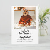 Kerstkaart minimale baby's eerste kerstmis kaart (Staand voorkant)