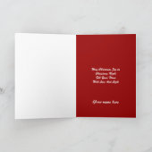 Kerstkaart Modern design rood zwart Feestdagen Kaart (Binnen)