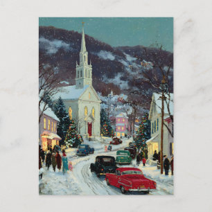 *KERSTKAART Mooie Geschilderde Nostalgische Kerst Briefkaart