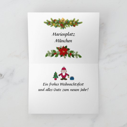 KerstKaart - München, Duitsland Feestdagen Kaart (Binnen)