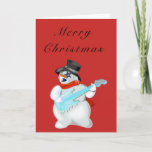 KerstKaart Musicaal Snowman Jouw tekst - Kleuren Kaart<br><div class="desc">Schilderij Snowman Rock MIGNED - Vrolijk kerstfeest</div>