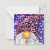 kerstKaart Musical in Paars Pet Notitiekaartje (Achterkant)
