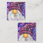 kerstKaart Musical in Paars Pet Notitiekaartje (Voorkant / Achterkant)