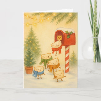 Kerstkaart naar de Noordpool - Winter Warmup Feestdagen Kaart