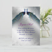 kerstkaart Nodig Blauwe Zilver Joy uit Kaart (Staand voorkant)