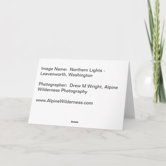 Kerstkaart:  'Noordelijke Lichten Feestdagen Kaart (Achterkant)