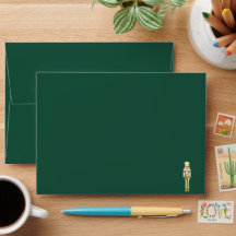 Kerstkaart Notenkraker Envelop Donkergroen