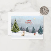 Kerstkaart  notitiekaartje (Voorkant / Achterkant in situ)