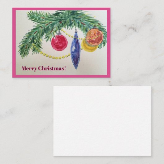 kerstkaart notitiekaartje (Voorkant / Achterkant)