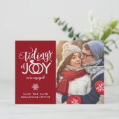 Kerstkaart om datum te reserveren voor huwelijk ne save the date (Staand voorkant)