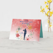 Kerstkaart om dubbel te vouwen kaart (Gele Bloem)