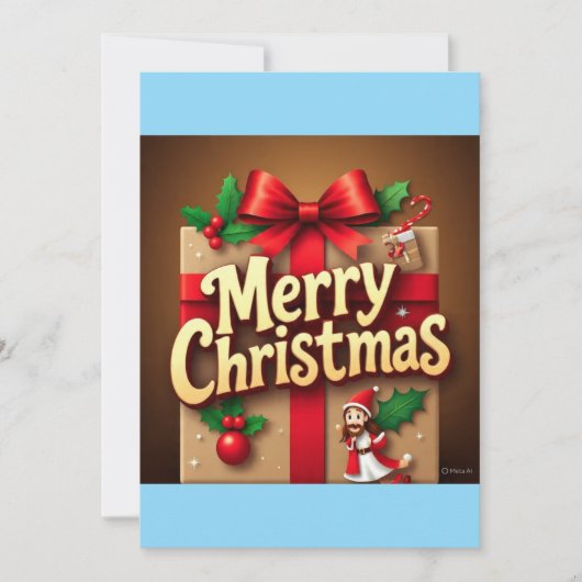 Kerstkaart ontwerp vrolijk kerstfeest  (Voorkant)