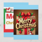 Kerstkaart ontwerp vrolijk kerstfeest  (Voorkant / Achterkant)