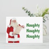 Kerstkaart op de Naughty List Bedankkaart (Staand voorkant)