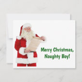Kerstkaart op de Naughty List Notitiekaartje (Achterkant)