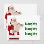 Kerstkaart op de Naughty List Notitiekaartje (Voorkant / Achterkant)