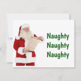 Kerstkaart op de Naughty List Notitiekaartje