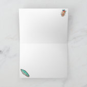 Kerstkaart op Hawaiiaans Surf bord Bedankkaart (Binnen)