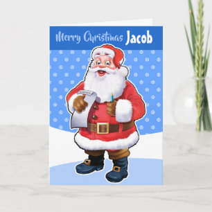 Kerstkaart op maat "Prettig kerstfeest jouw naam" Kaart